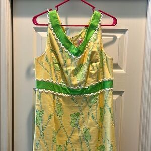 Lilly Pulitzer Yellow and Green Koala Print Dress